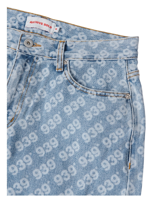 ARCHIVE BOLD (アーカイブボールド) 939 PATTERN DENIM PANTS (LIGHT BLUE)