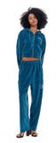 ARCHIVE BOLD (アーカイブボールド) VELOUR CROP HOOD ZIP-UP (PEACOCK BLUE)