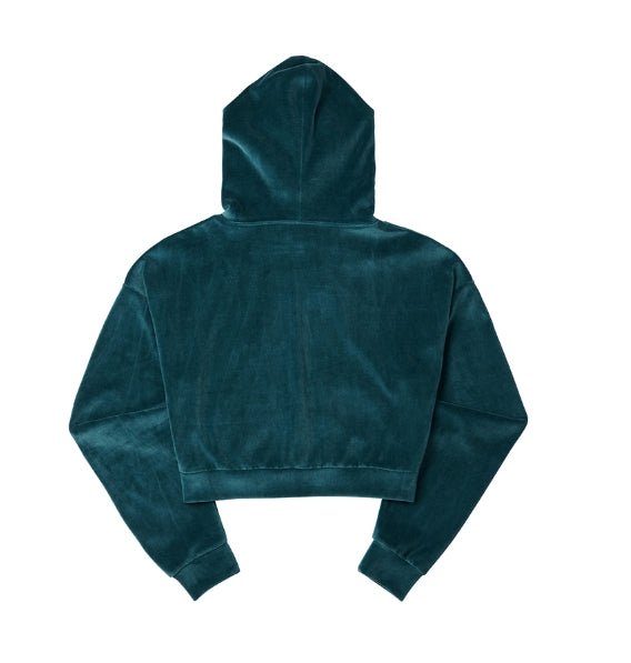 ARCHIVE BOLD (アーカイブボールド) VELOUR CROP HOOD ZIP-UP (PEACOCK BLUE)