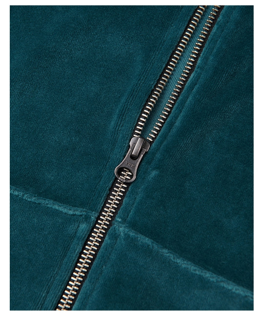 ARCHIVE BOLD (アーカイブボールド) VELOUR CROP HOOD ZIP-UP (PEACOCK BLUE)