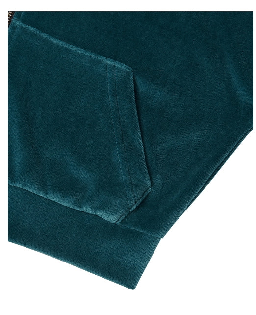 ARCHIVE BOLD (アーカイブボールド) VELOUR CROP HOOD ZIP-UP (PEACOCK BLUE)