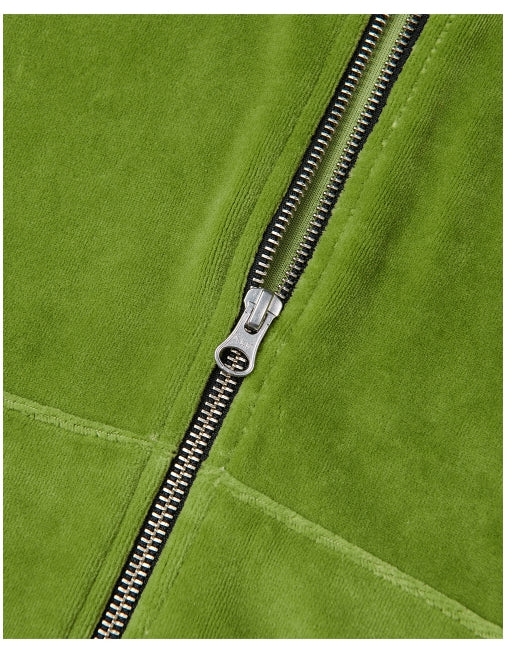 ARCHIVE BOLD (アーカイブボールド) VELOUR CROP HOOD ZIP-UP (GREEN)