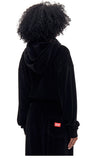 ARCHIVE BOLD (アーカイブボールド) VELOUR CROP HOOD ZIP-UP (BLACK)