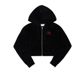 ARCHIVE BOLD (アーカイブボールド) VELOUR CROP HOOD ZIP-UP (BLACK)