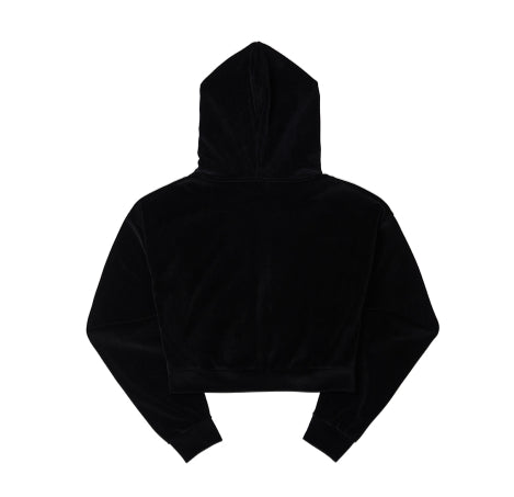 ARCHIVE BOLD (アーカイブボールド) VELOUR CROP HOOD ZIP-UP (BLACK)