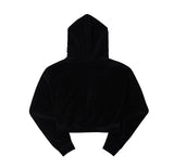 ARCHIVE BOLD (アーカイブボールド) VELOUR CROP HOOD ZIP-UP (BLACK)