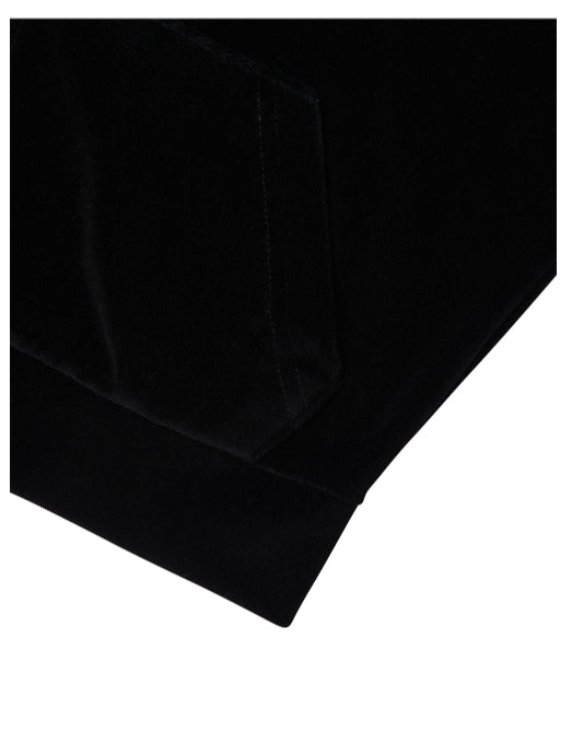 ARCHIVE BOLD (アーカイブボールド) VELOUR CROP HOOD ZIP-UP (BLACK)