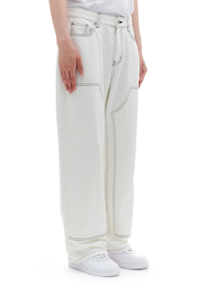 ARCHIVE BOLD (アーカイブボールド) DOUBLE KNEE DENIM PANTS (IVORY)