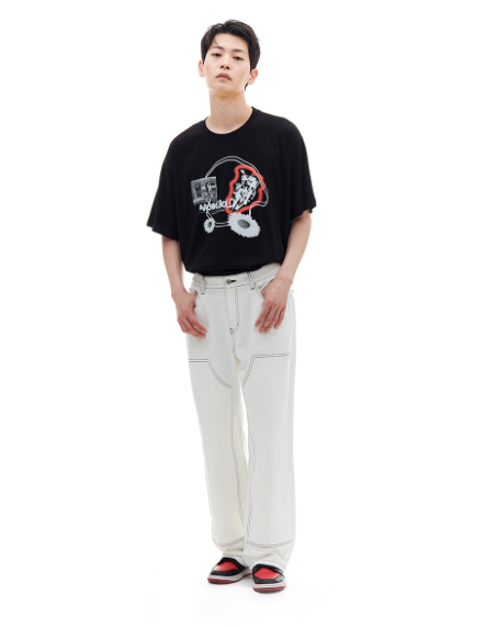 ARCHIVE BOLD (アーカイブボールド) DOUBLE KNEE DENIM PANTS (IVORY)