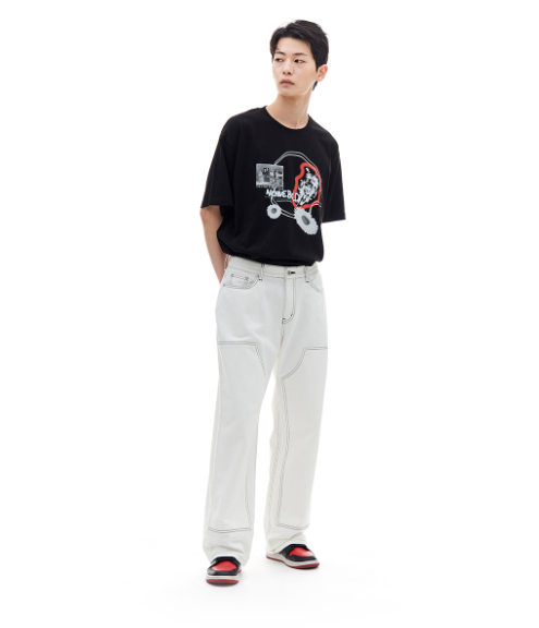 ARCHIVE BOLD (アーカイブボールド) DOUBLE KNEE DENIM PANTS (IVORY)