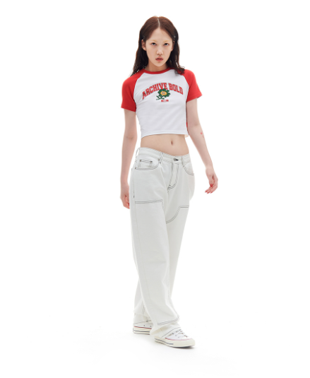 ARCHIVE BOLD (アーカイブボールド) DOUBLE KNEE DENIM PANTS (IVORY)