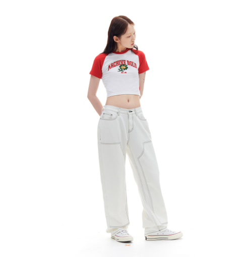 ARCHIVE BOLD (アーカイブボールド) DOUBLE KNEE DENIM PANTS (IVORY)