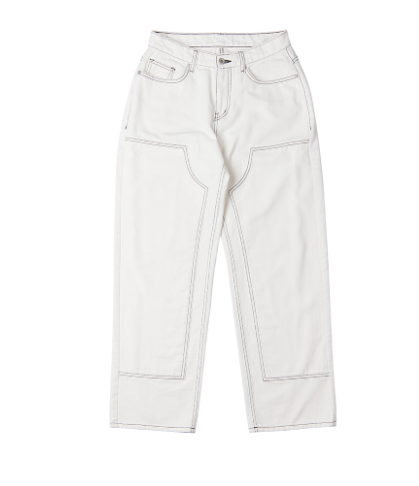 ARCHIVE BOLD (アーカイブボールド) DOUBLE KNEE DENIM PANTS (IVORY)