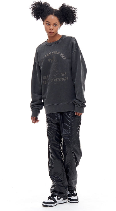 ARCHIVE BOLD (アーカイブボールド) BAD BEAGLE PIGMENT SWEAT SHIRTS (CHARCOAL)