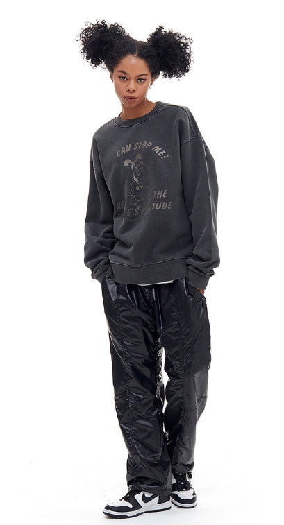 ARCHIVE BOLD (アーカイブボールド) BAD BEAGLE PIGMENT SWEAT SHIRTS (CHARCOAL)