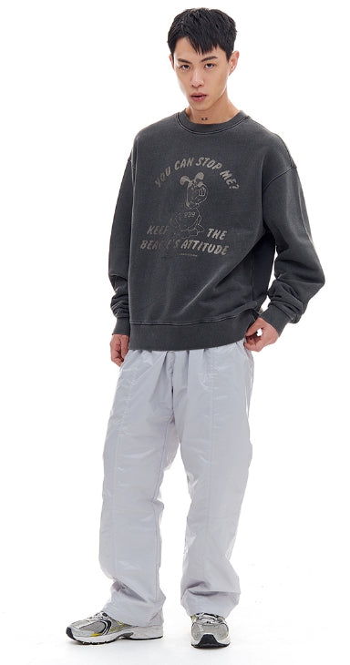 ARCHIVE BOLD (アーカイブボールド) BAD BEAGLE PIGMENT SWEAT SHIRTS (CHARCOAL)