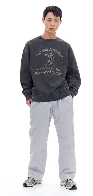 ARCHIVE BOLD (アーカイブボールド) BAD BEAGLE PIGMENT SWEAT SHIRTS (CHARCOAL)