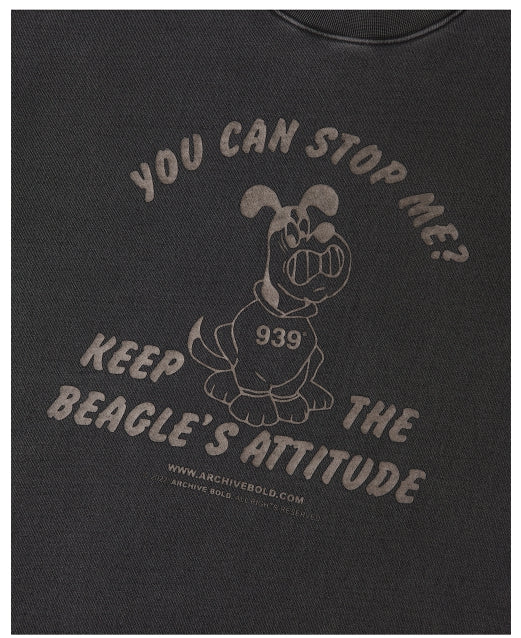ARCHIVE BOLD (アーカイブボールド) BAD BEAGLE PIGMENT SWEAT SHIRTS (CHARCOAL)