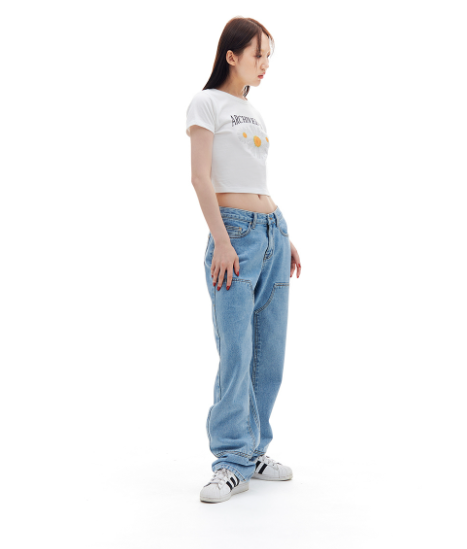 ARCHIVE BOLD (アーカイブボールド) DOUBLE KNEE DENIM PANTS (LIGHT BLUE)