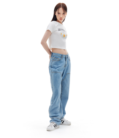 ARCHIVE BOLD (アーカイブボールド) DOUBLE KNEE DENIM PANTS (LIGHT BLUE)