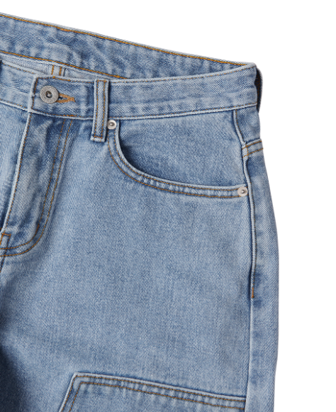 ARCHIVE BOLD (アーカイブボールド) DOUBLE KNEE DENIM PANTS (LIGHT BLUE)