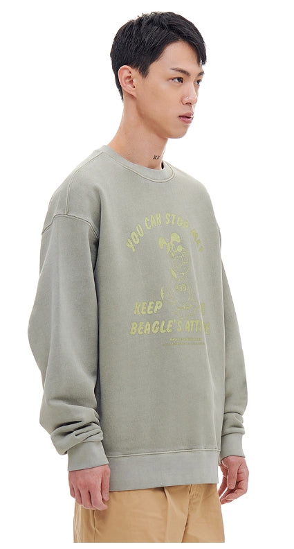 ARCHIVE BOLD (アーカイブボールド) BAD BEAGLE PIGMENT SWEAT SHIRTS (KHAKI)