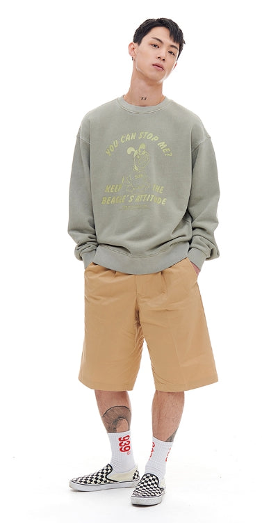 ARCHIVE BOLD (アーカイブボールド) BAD BEAGLE PIGMENT SWEAT SHIRTS (KHAKI)