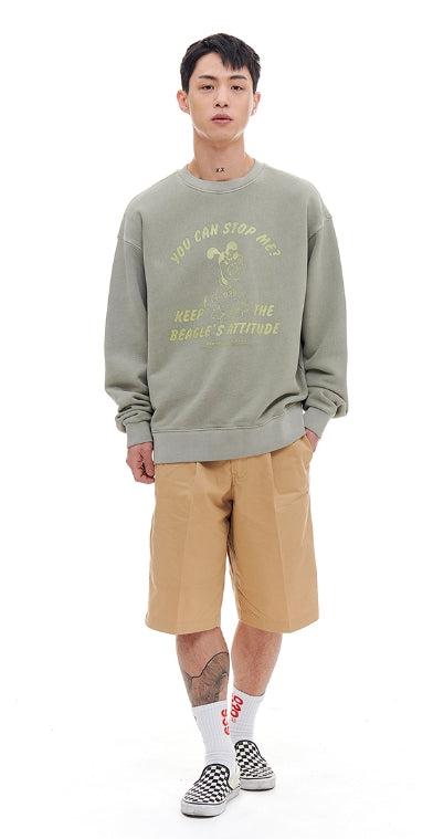 ARCHIVE BOLD (アーカイブボールド) BAD BEAGLE PIGMENT SWEAT SHIRTS (KHAKI)