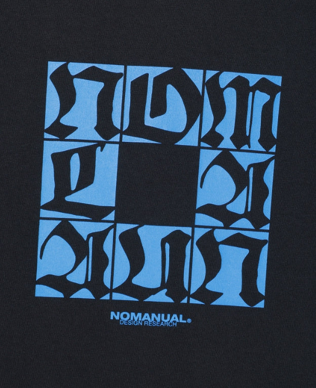 NOMANUAL(ノーマニュアル) SQR GRAPHIC LONG SLEEVE TEE - BLACK