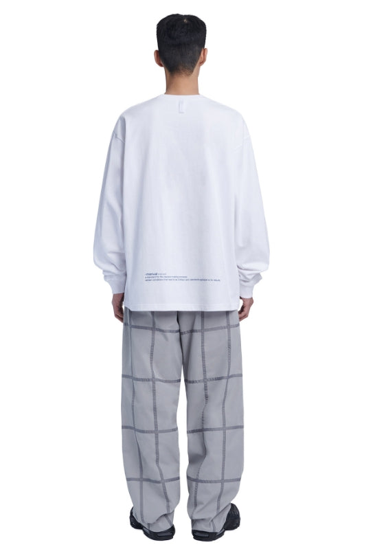 NOMANUAL(ノーマニュアル) SQR GRAPHIC LONG SLEEVE TEE - WHITE