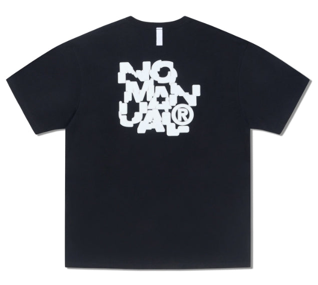 NOMANUAL(ノーマニュアル) CRACKED T-SHIRT - BLACK