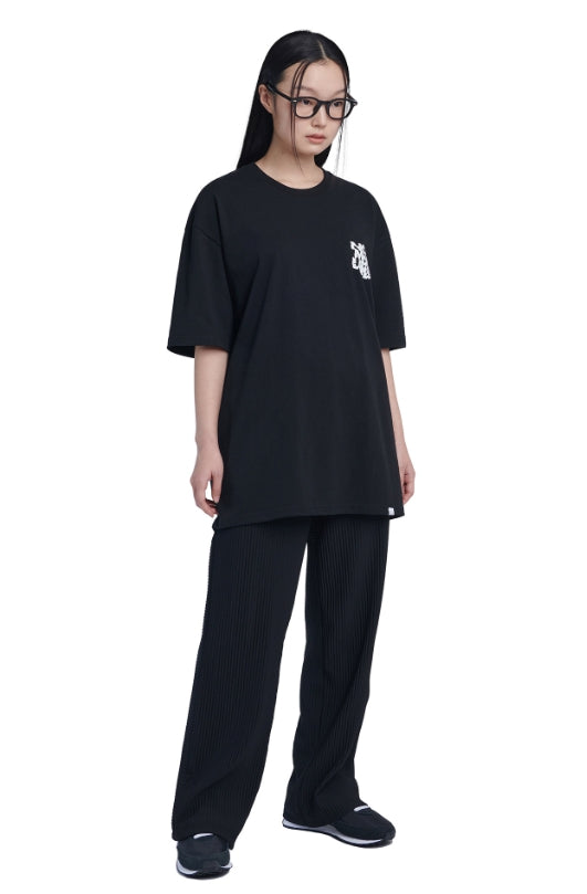 NOMANUAL(ノーマニュアル) CRACKED T-SHIRT - BLACK