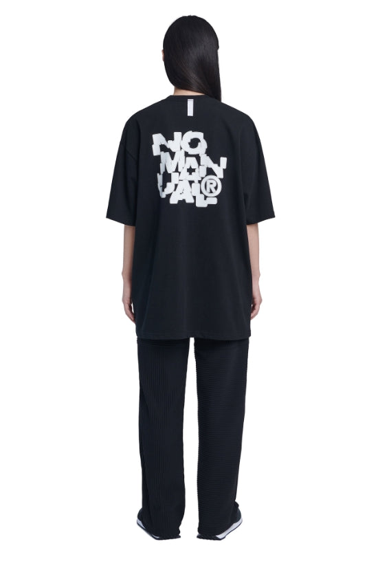 NOMANUAL(ノーマニュアル) CRACKED T-SHIRT - BLACK