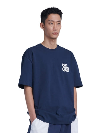 NOMANUAL(ノーマニュアル) CRACKED T-SHIRT - DARK NAVY