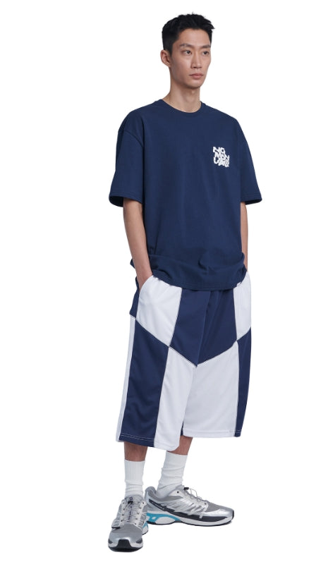 NOMANUAL(ノーマニュアル) CRACKED T-SHIRT - DARK NAVY