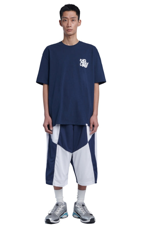 NOMANUAL(ノーマニュアル) CRACKED T-SHIRT - DARK NAVY