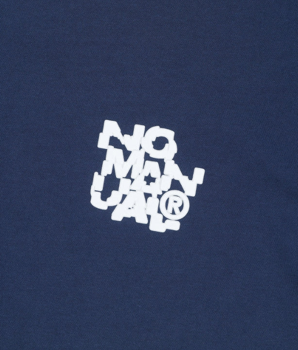 NOMANUAL(ノーマニュアル) CRACKED T-SHIRT - DARK NAVY