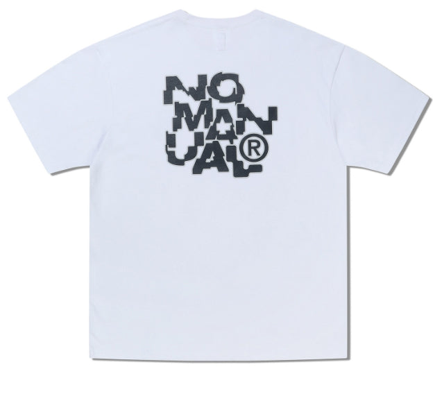 NOMANUAL(ノーマニュアル) CRACKED T-SHIRT - WHITE