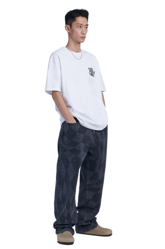 NOMANUAL(ノーマニュアル) CRACKED T-SHIRT - WHITE