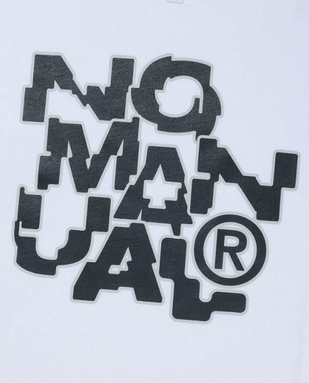 NOMANUAL(ノーマニュアル) CRACKED T-SHIRT - WHITE