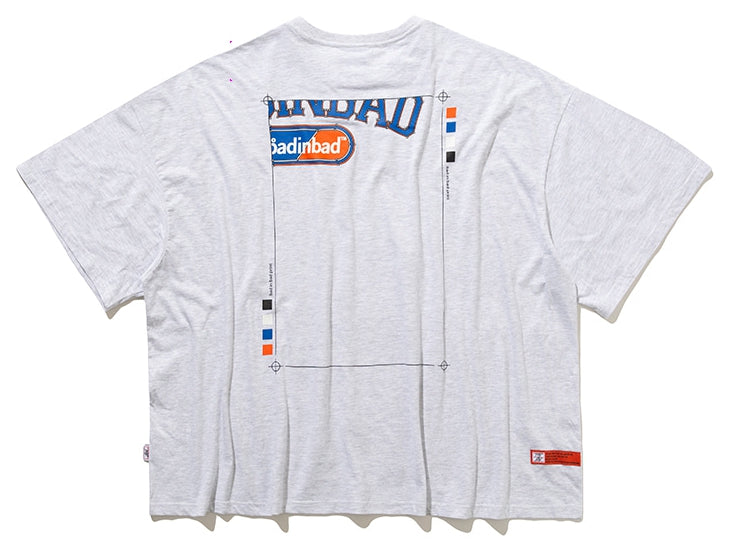 ベドインベド(BADINBAD) LAYER LOGO TEE_LIGHT GREY