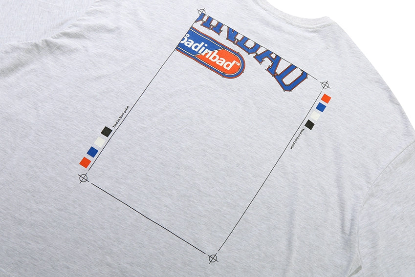 ベドインベド(BADINBAD) LAYER LOGO TEE_LIGHT GREY