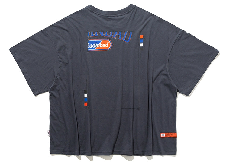 ベドインベド(BADINBAD) LAYER LOGO TEE_CHARCOAL