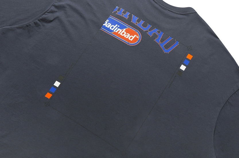 ベドインベド(BADINBAD) LAYER LOGO TEE_CHARCOAL