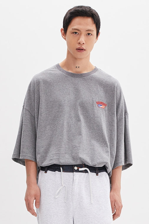 ベドインベド(BADINBAD) LAYER LOGO TEE_GREY