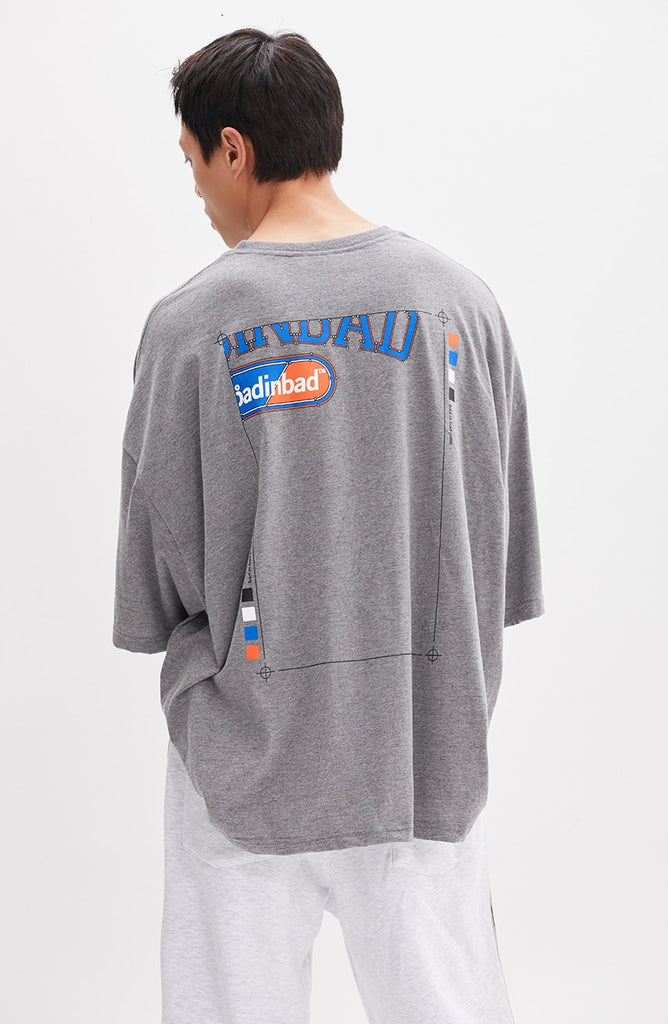 ベドインベド(BADINBAD) LAYER LOGO TEE_GREY