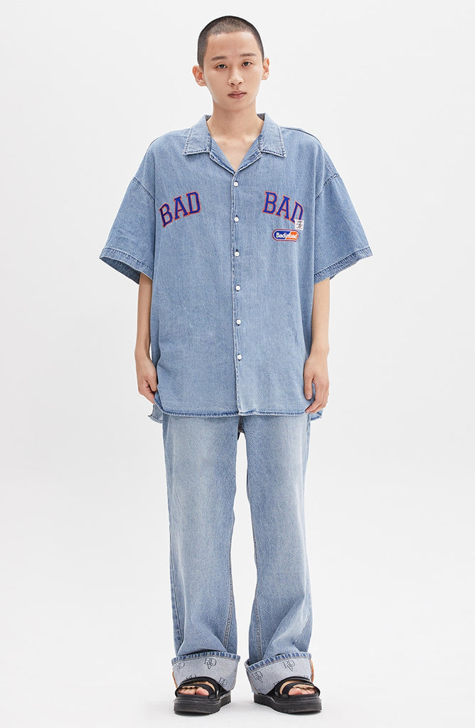 ベドインベド(BADINBAD) OG LOGO DENIM SHIRT_SKY BLUE