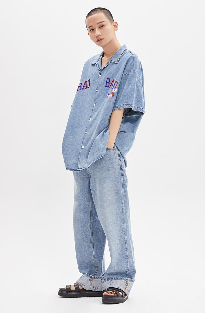 ベドインベド(BADINBAD) OG LOGO DENIM SHIRT_SKY BLUE