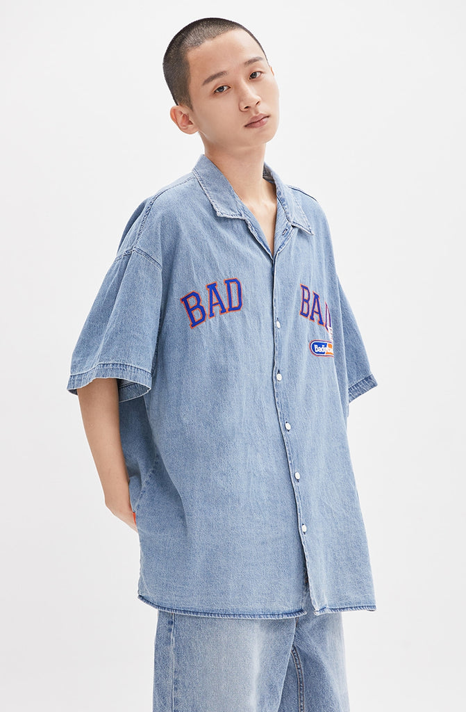 ベドインベド(BADINBAD) OG LOGO DENIM SHIRT_SKY BLUE