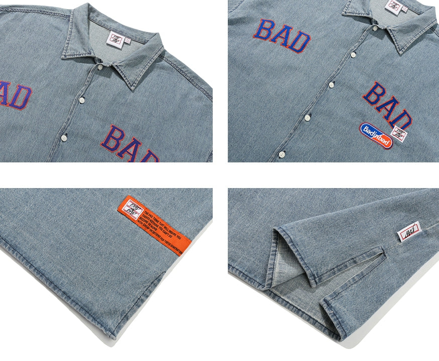 ベドインベド(BADINBAD) OG LOGO DENIM SHIRT_SKY BLUE